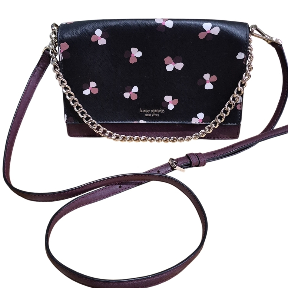 Kate Spade Black Floral Crossbody Bag